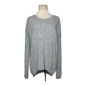 Joie gray wool cashmere blend long sleeves back flap sweater size small